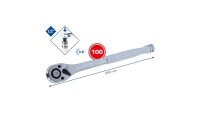 Umschaltknarre mit Metallgriff 1/2" Feinverzahnt 100 Zähne