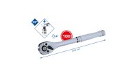Umschaltknarre / Ratsche, 3/8", mit Metallgriff