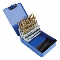 Spiralbohrer-Satz 1-6,5 mm Titanbeschichteter Bohrer
