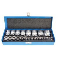 Steckschlüsselsatz, 1/4", 1/2", 6-kant, 24-teilig