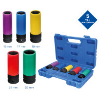 Alu-Felgen-Kraft-Stecknuss-Satz, 5-tlg. 1/2"