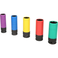 Alu-Felgen-Kraft-Stecknuss-Satz, 5-tlg. 1/2"