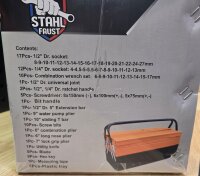 Werkzeugkoffer für Handwerker und Hobby 85-tlg. Orange/Schwarz