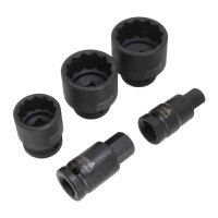 Kraft-Steckschlüsselsatz 12-Kant für Antriebswellen 1/2", 5-tlg.