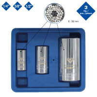 Stecknuss-Satz, 3-tlg., 5 - 32 mm