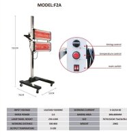 Heizstrahler Lacktrockner Doppel Infrarot Lampe 2-KW...
