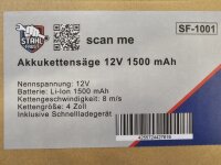 Akku-Mini-Kettensäge, 12 V, 1.500 mAh