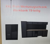 Werkstatteinrichtung mit Werkzeugwand, Schränken und...
