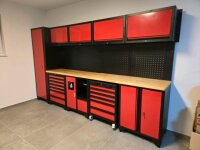 Werkstattwand Werkzeugschrank schwarz, 19-tlg. bestückt