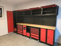 Werkstattwand Werkzeugschrank schwarz, 19-tlg. bestückt