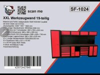 Werkstattwand Werkzeugschrank schwarz, 19-tlg. bestückt