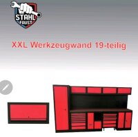 Werkstattwand Werkzeugschrank schwarz, 19-tlg. bestückt