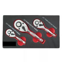 Mini Ratschen Handratsche Stubby 3-tlg. 1/4"...